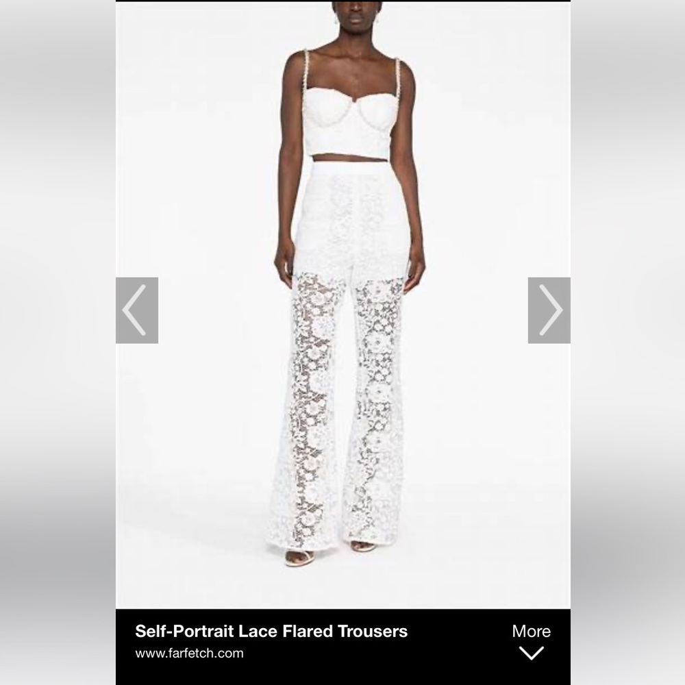 Self portrait white lace two piece set